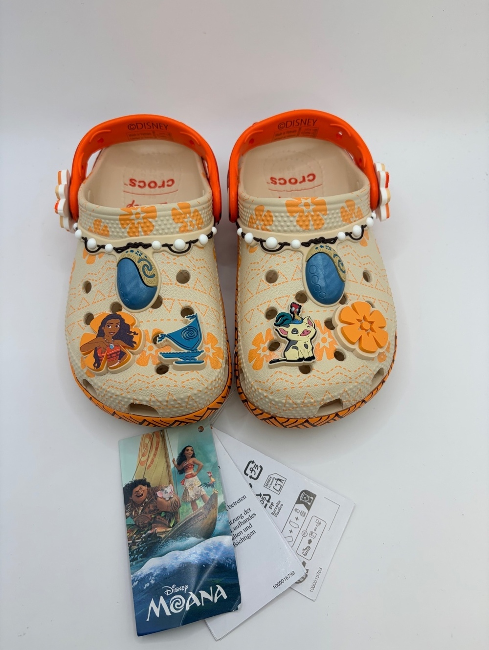 Disney Moana Classic Clog Kids Size C11 Beige Orange Crocs Shoes